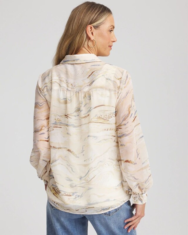 Georgette Blouson Sleeve Blouse - image 3